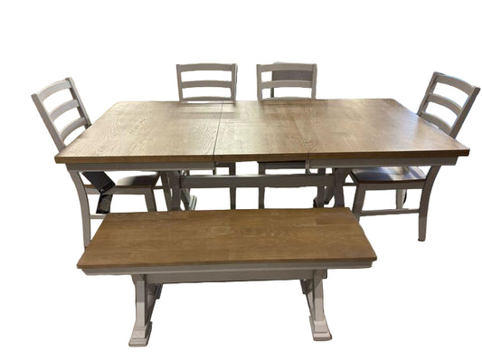 Westlinport Dining Table and 4 Chairs and Bench