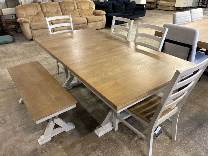 Westlinport Dining Table and 4 Chairs and Bench