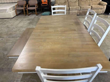 Westlinport Dining Table and 4 Chairs and Bench