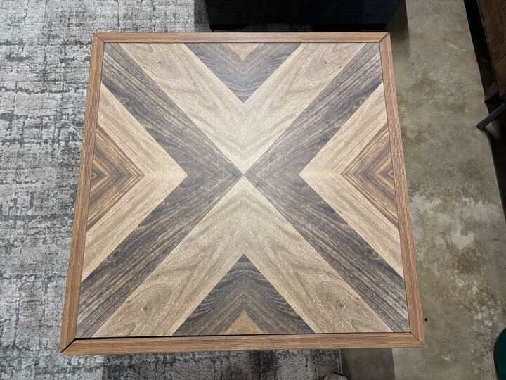 LED Square Coffee Table With 2 Sliding Drawers Storage For Living Room