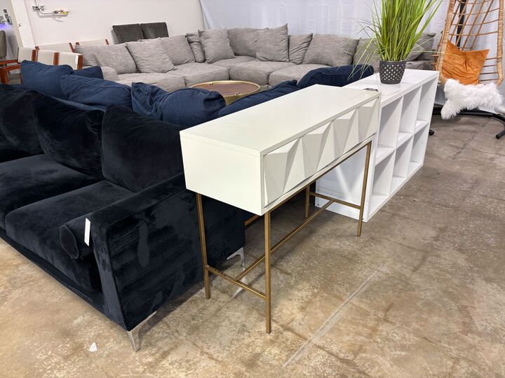Cream and Gold Entry Table
