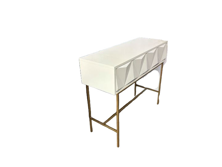 West Elm Cream and Gold Entry Table