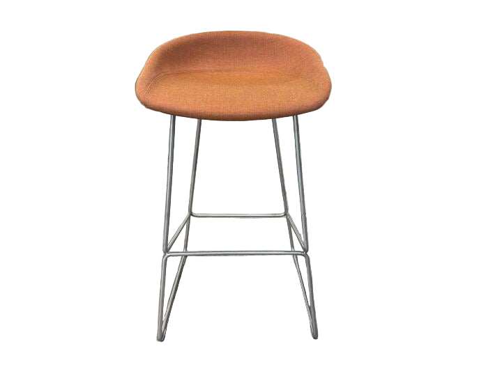 AAS39 Bar Stool with Stainless Steel Sled Base