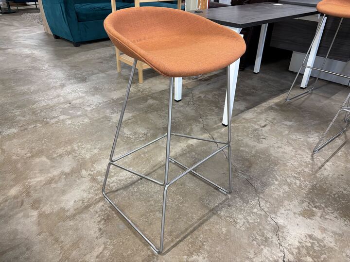 AAS39 Bar Stool with Stainless Steel Sled Base