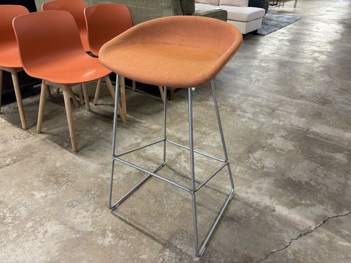 AAS39 Bar Stool with Stainless Steel Sled Base