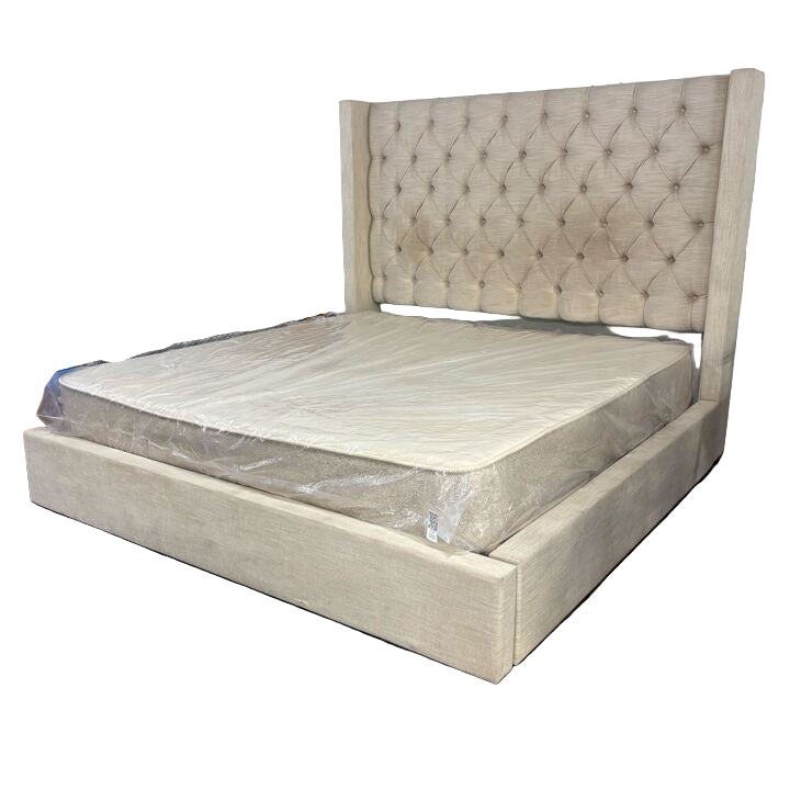 Picket House Furnishings King Tufted Upholstered Bed with Headboard