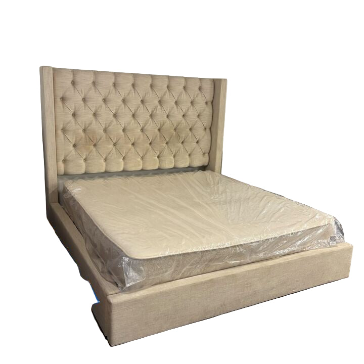 Picket House Furnishings King Tufted Upholstered Bed with Headboard