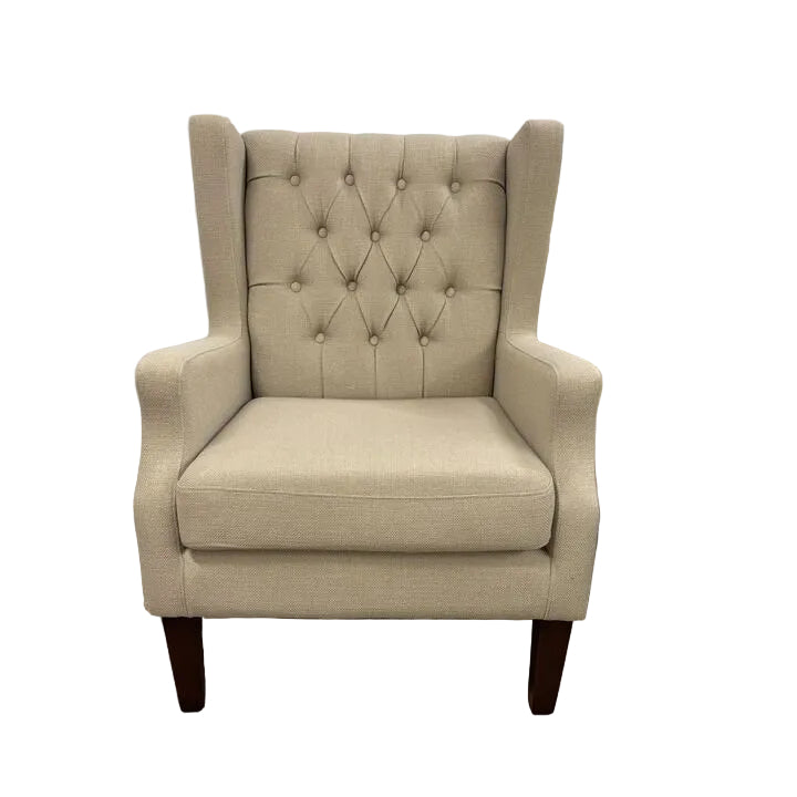 Madison Park Roan Linen Button Tufted Wing Chair