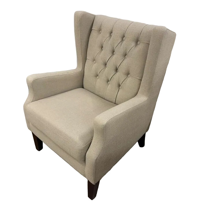 Madison Park Roan Linen Button Tufted Wing Chair