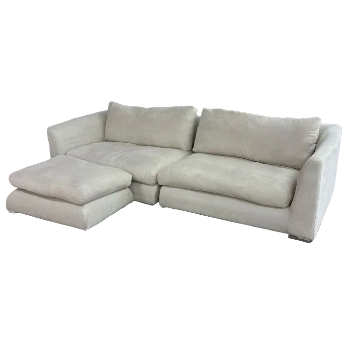 Mario Capasa Feathers Sofa With Ottoman