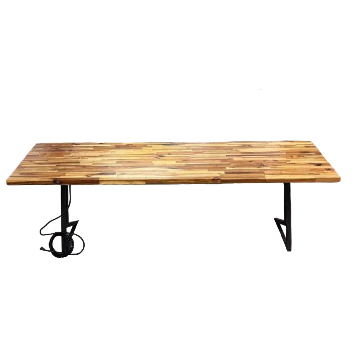 Butcher Block Standard Desk w/integrated Power Strip