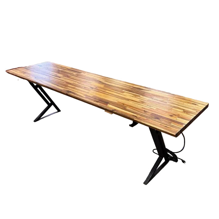 Butcher Block Standard Desk w/integrated Power Strip