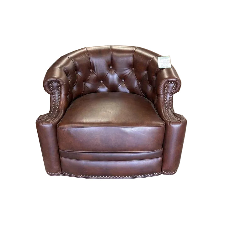 Karat Homes Leather Swivel Arm Chair