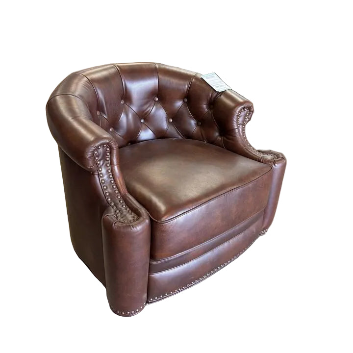 Karat Homes Leather Swivel Arm Chair