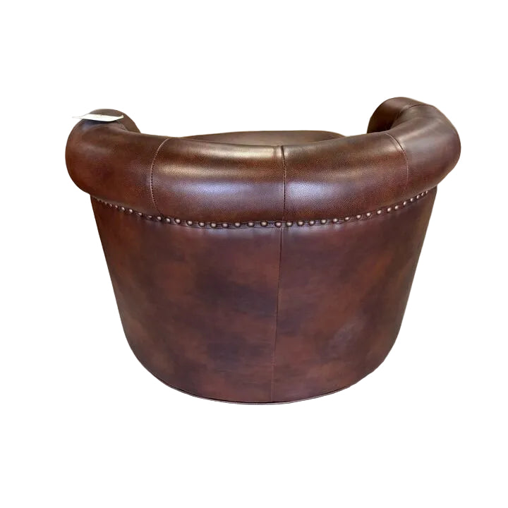 Karat Homes Leather Swivel Arm Chair