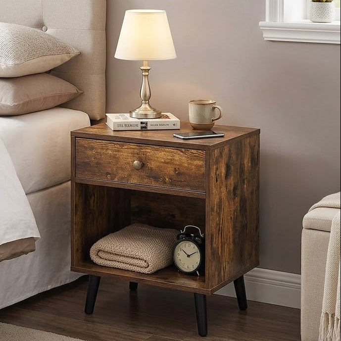 Latitude Run Rustic Brown Nightstand