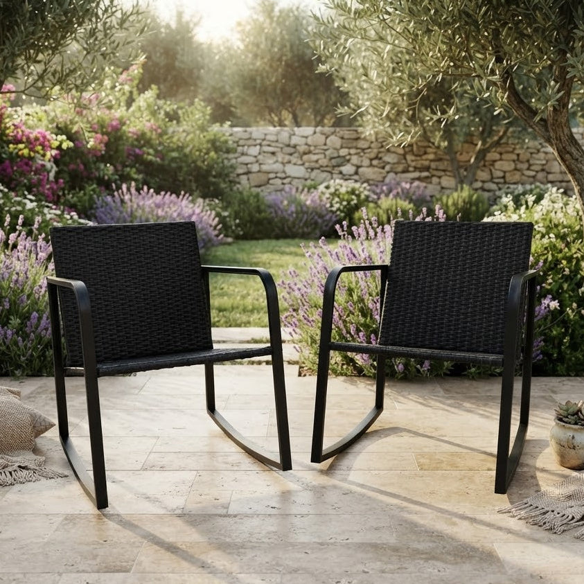 Latitude Run Patio Rocking Chairs Set Of 2