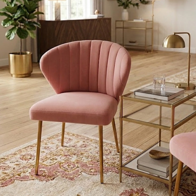 Karat Homes Velvet Shell Chair
