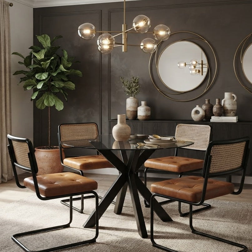 Latitude Run 5 Piece Dining Set W/ Glass Table