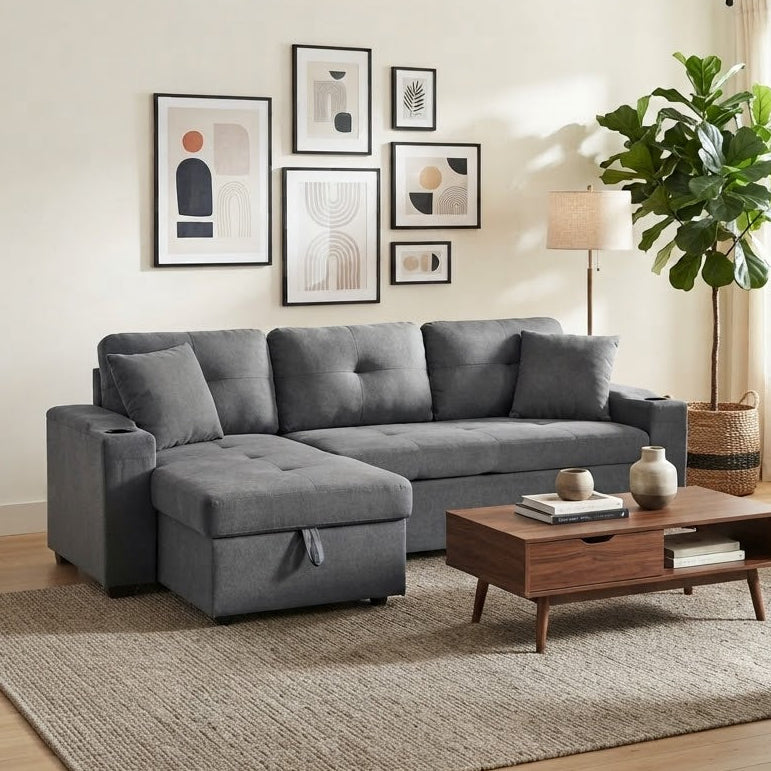 Mega Furnishings L-shape Sleeper Sectional