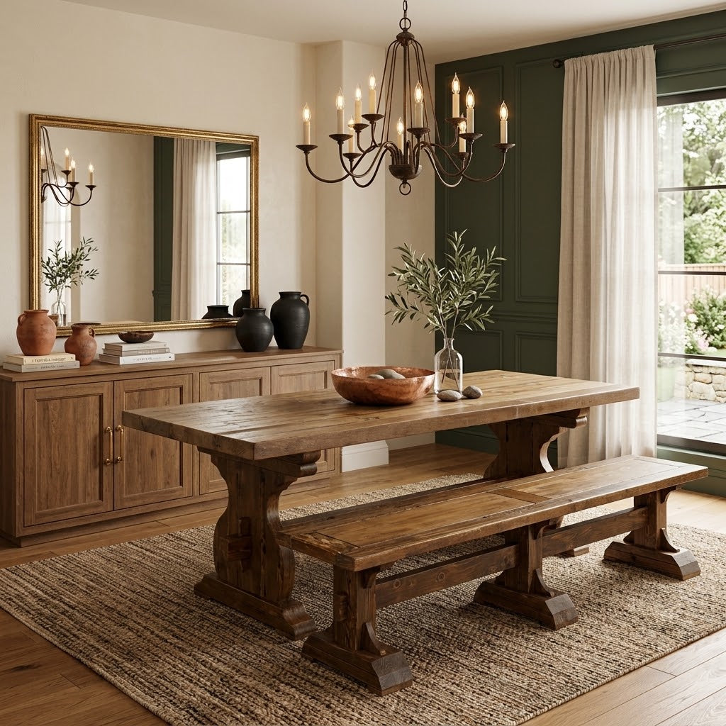 Pottery Barn Dining Table W/bench