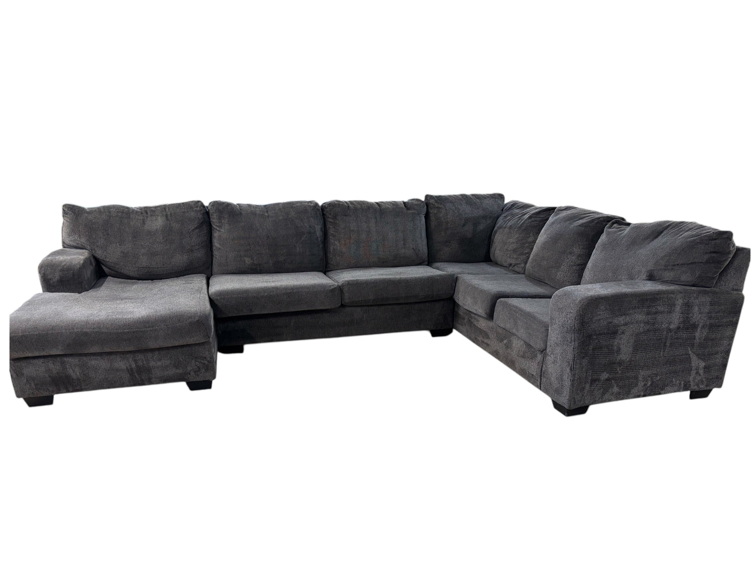 Araceli II Pewter 4-piece Sectional with Chaise -  Living Spaces Sectional  Fresh Start Furniture