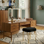 Latitude Run Faux Fur Vanity Stool