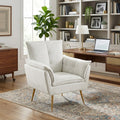 Huala Home Ivory Velvet Accent Chair