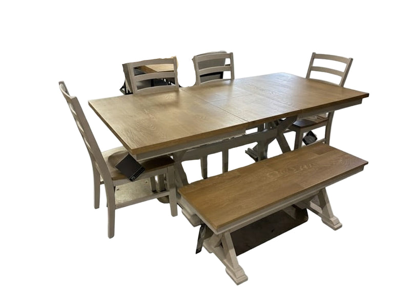 Westlinport Dining Table and 4 Chairs and Bench