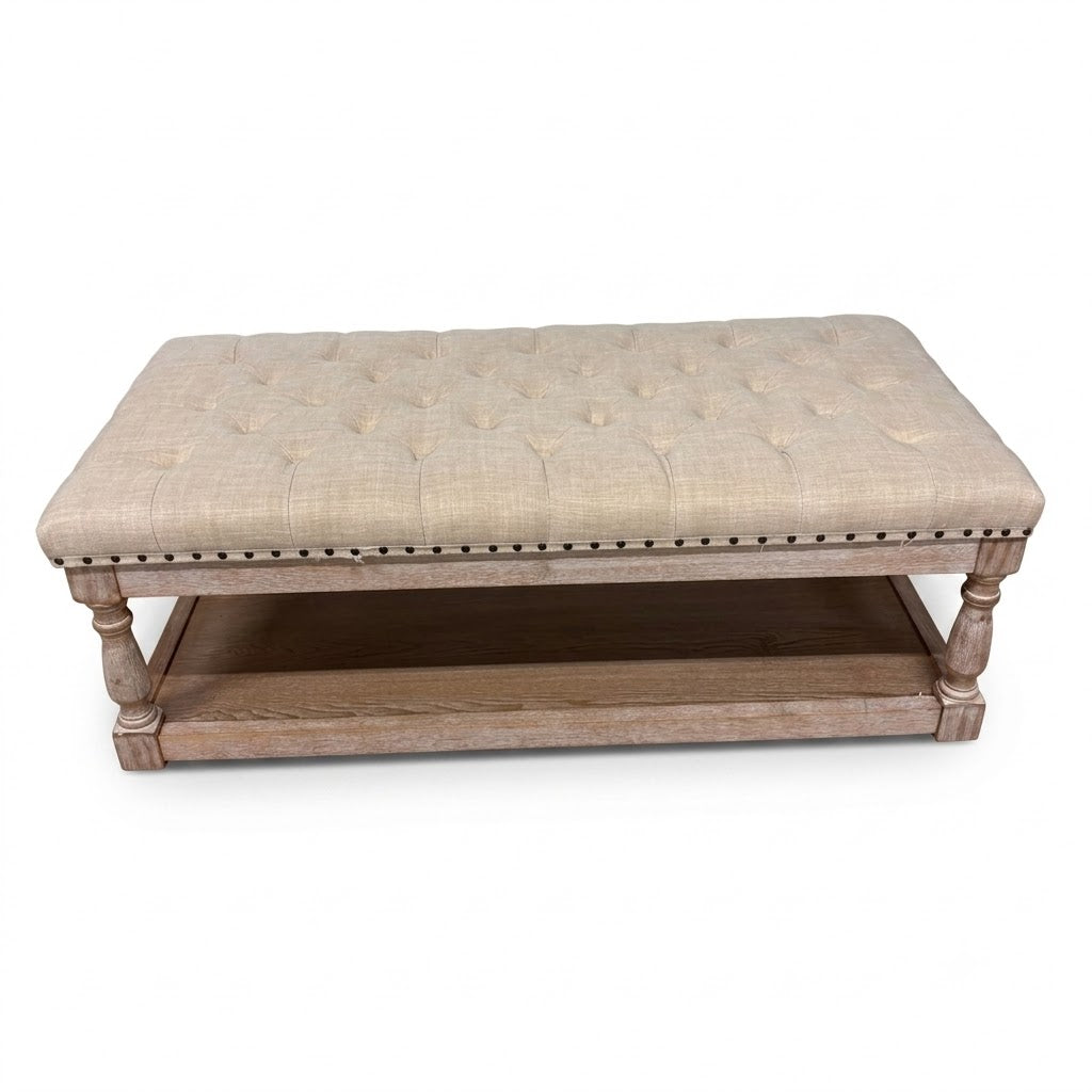 Felipa Farmhouse Rustic Bench & Storage Shelf