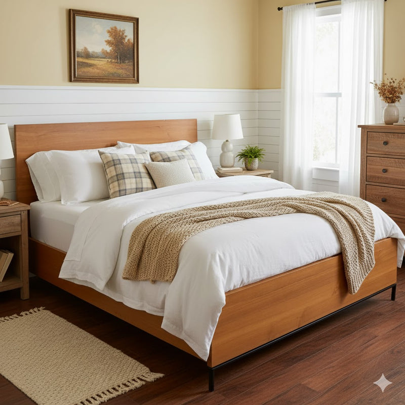 West Elm Nash Wood Queen Bed Frame with Storage